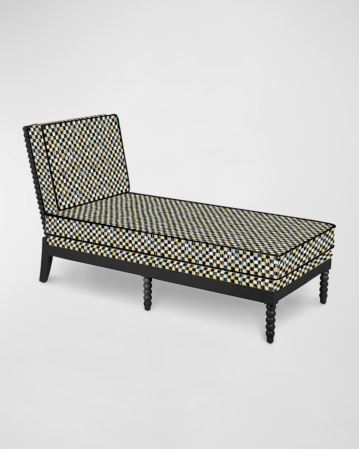 MacKenzieChilds Spindle Check Outdoor Chair Neiman Marcus