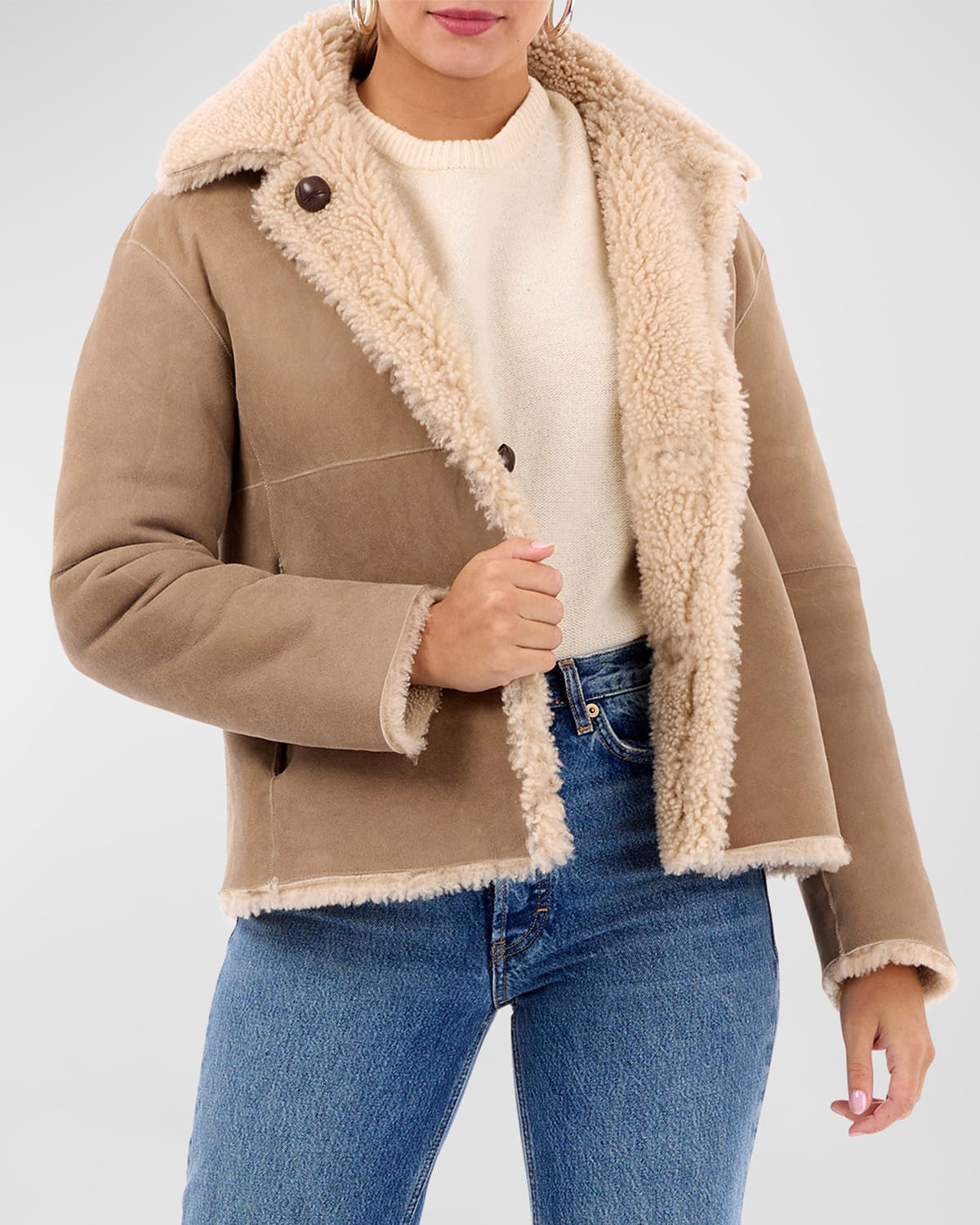 Gorski Reversible Curly Lamb Shearling Jacket Neiman Marcus