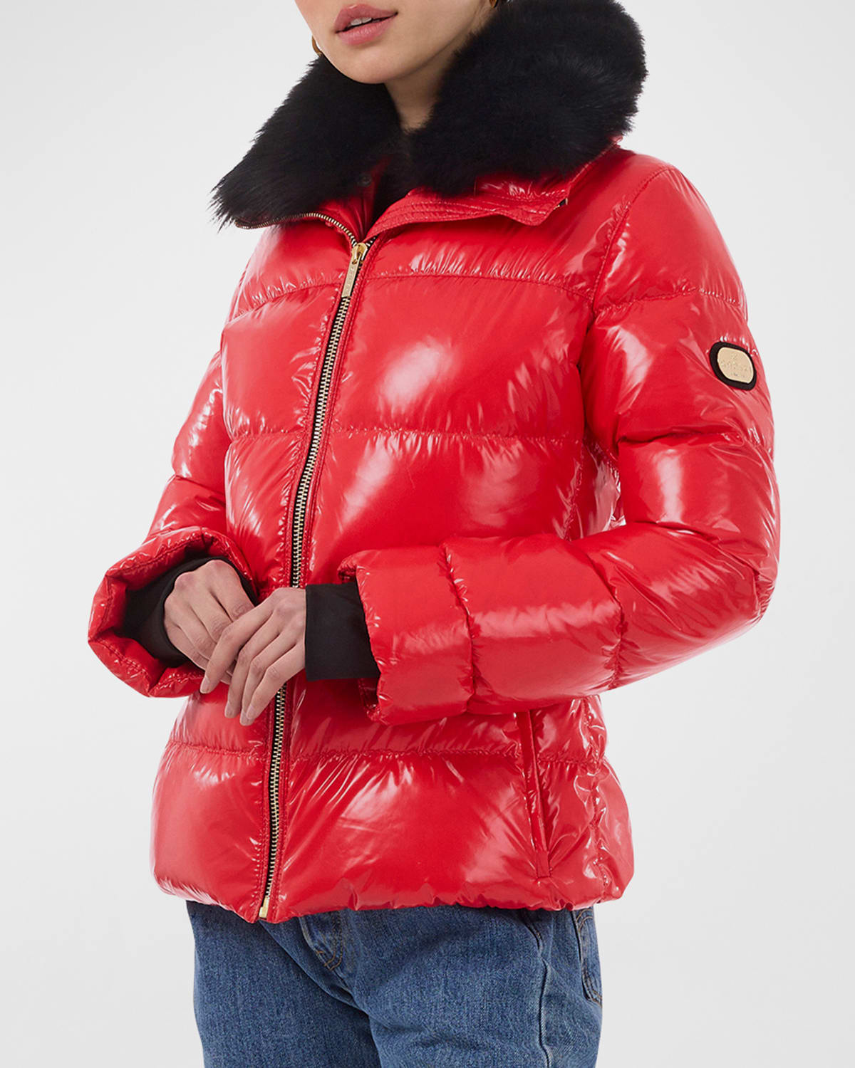 Gorski Apres-Ski Jacket With Detachable Toscana Lamb Collar | Neiman Marcus