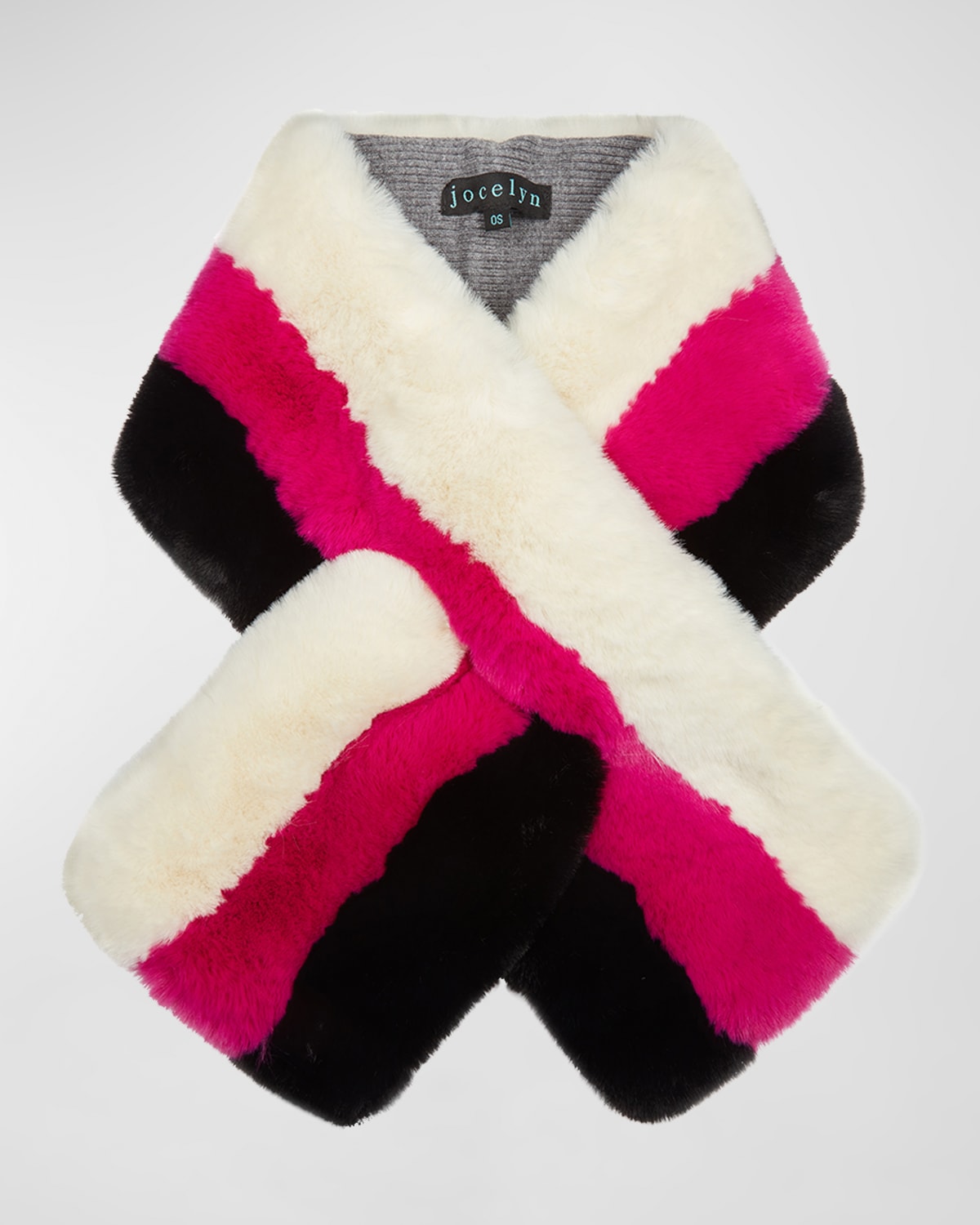 Jocelyn Ruffle FauxFur PullThrough Scarf Neiman Marcus