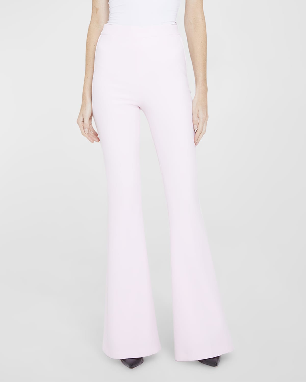 Sau Lee Alex Crepe High-Rise Flare Pants | Neiman Marcus