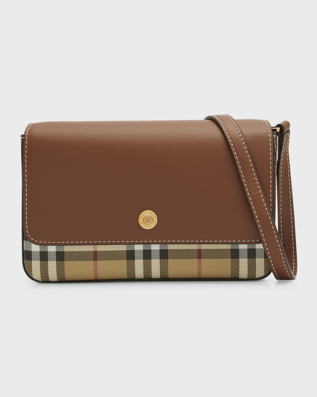 Burberry New Hampshire Check Canvas & Leather Crossbody Bag | Neiman Marcus