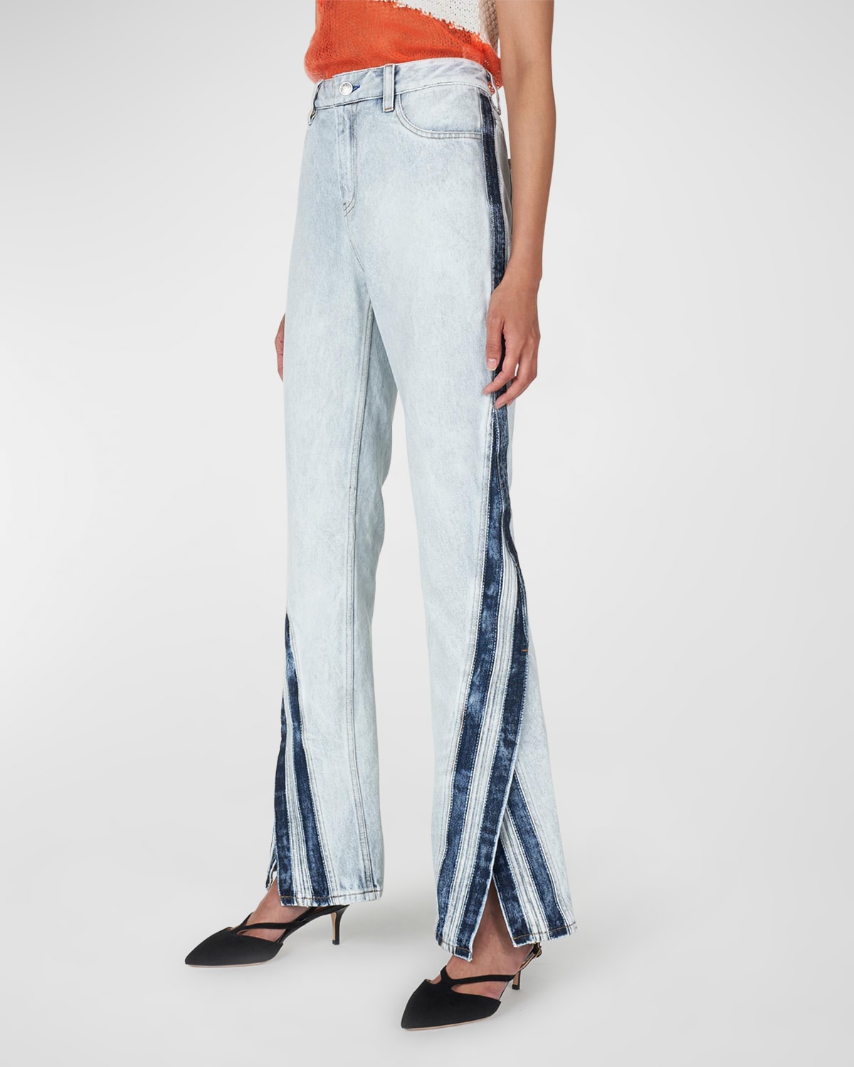 Koche High Rise Split Flared-Leg Trousers | Neiman Marcus