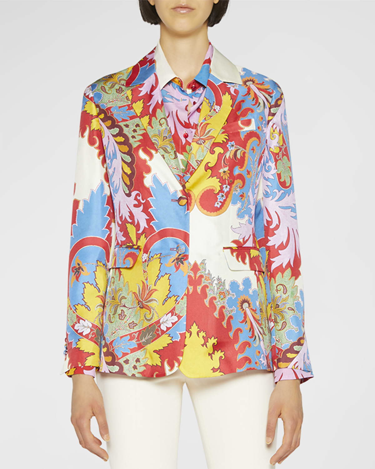 Etro Paisley Jacquard Blazer Jacket | Neiman Marcus