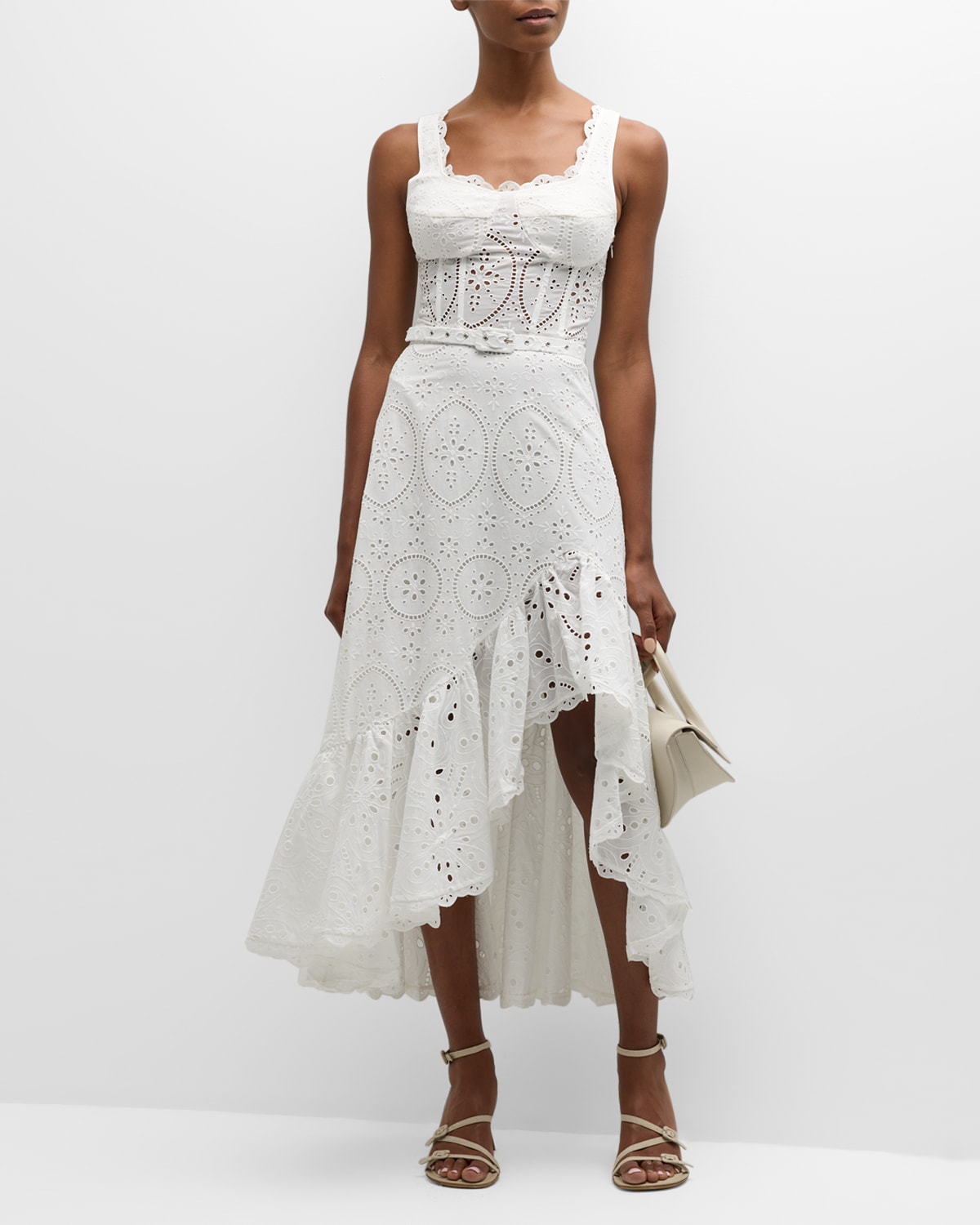 Co Sleeveless Tiered Cotton Dress | Neiman Marcus