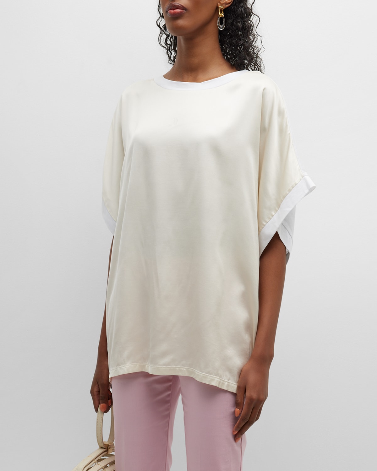 Long Sleeve Two-Tone Stripe Button-Up Top