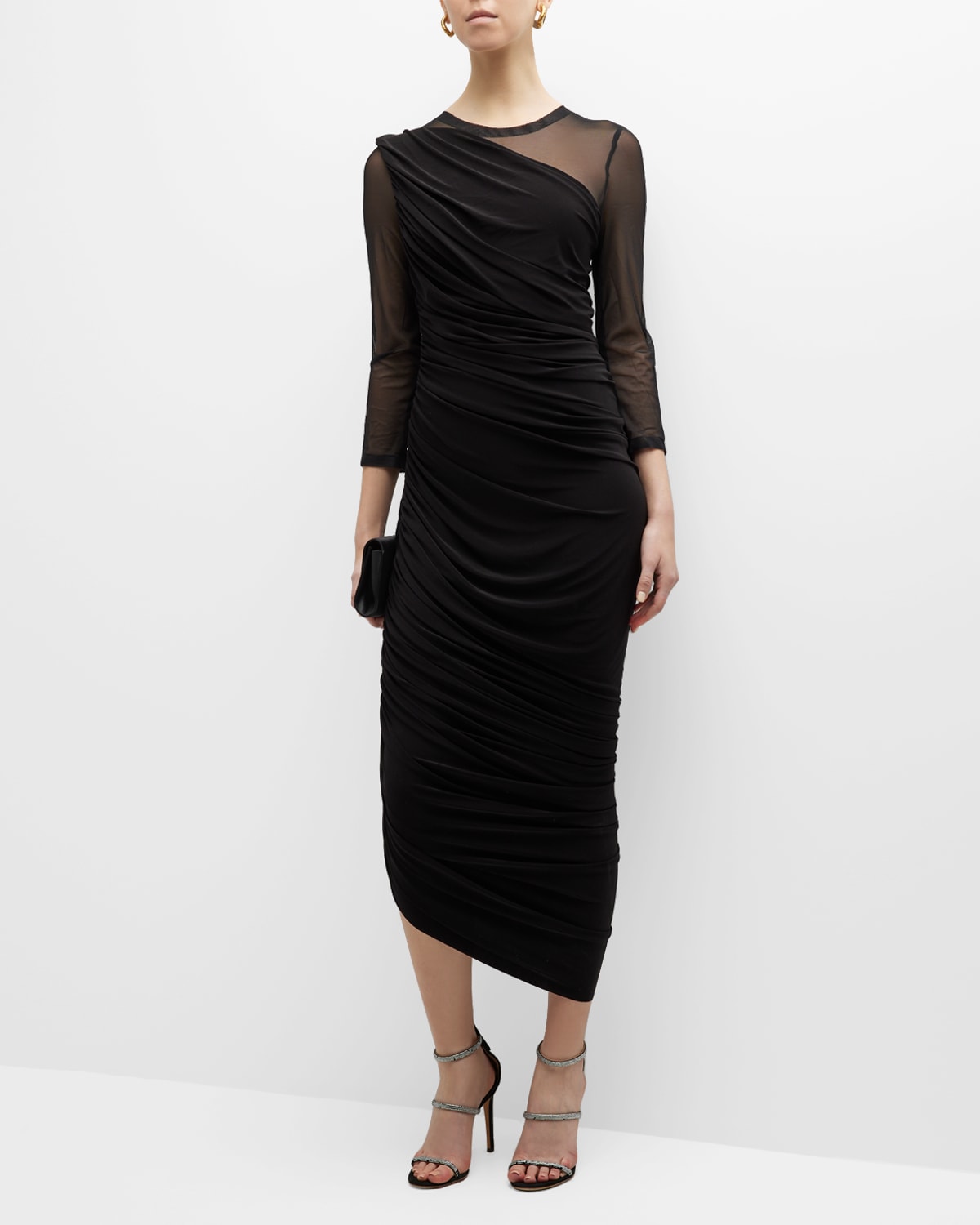 Norma Kamali Diana Shirred One-Sleeve Gown | Neiman Marcus