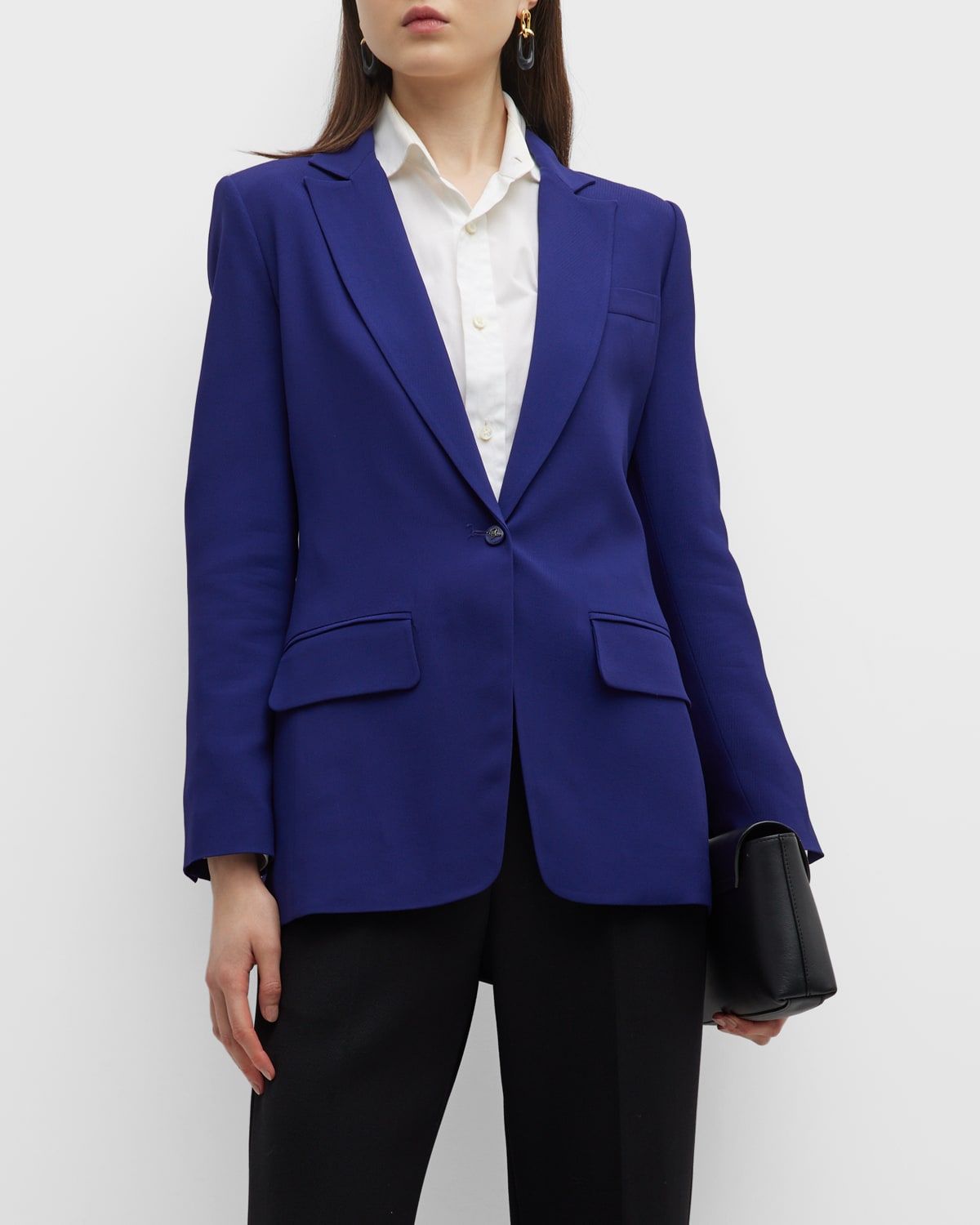 Emporio Armani Single-Button Stretch Cotton Blazer | Neiman Marcus