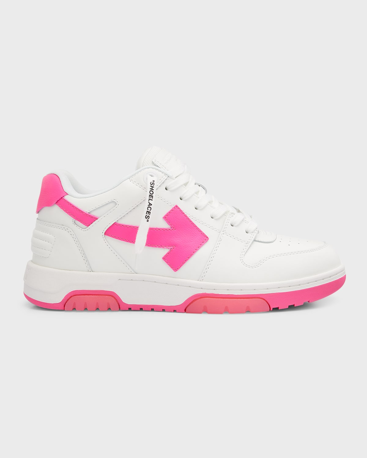 Off-White Out Of Office Arrow Calfskin Sneakers | Neiman Marcus