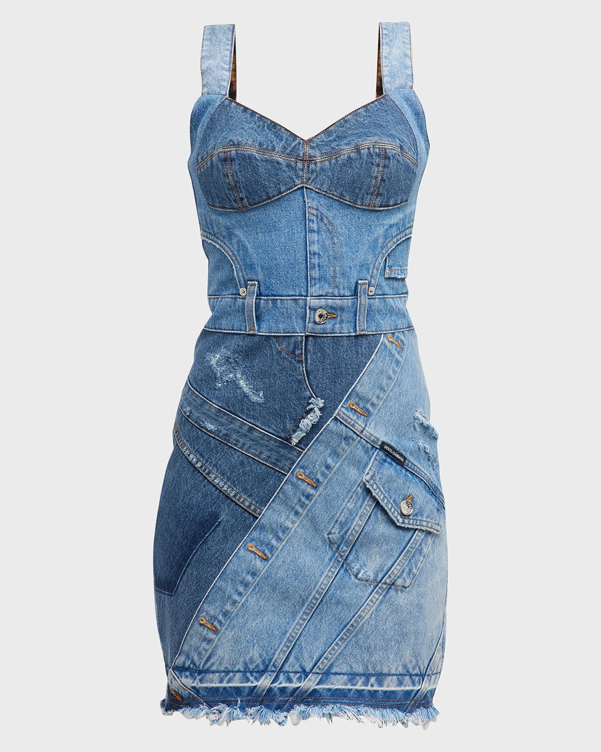 RE/DONE 60s Belted Denim Mini Dress Neiman Marcus