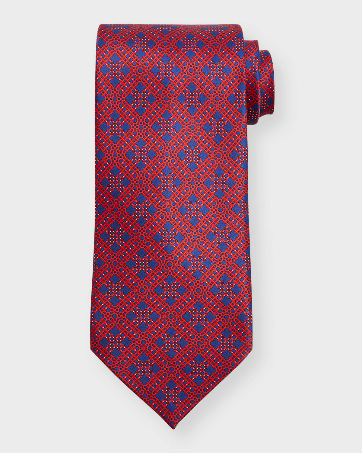 Stefano Ricci Men's Geometric-Print Silk Tie | Neiman Marcus