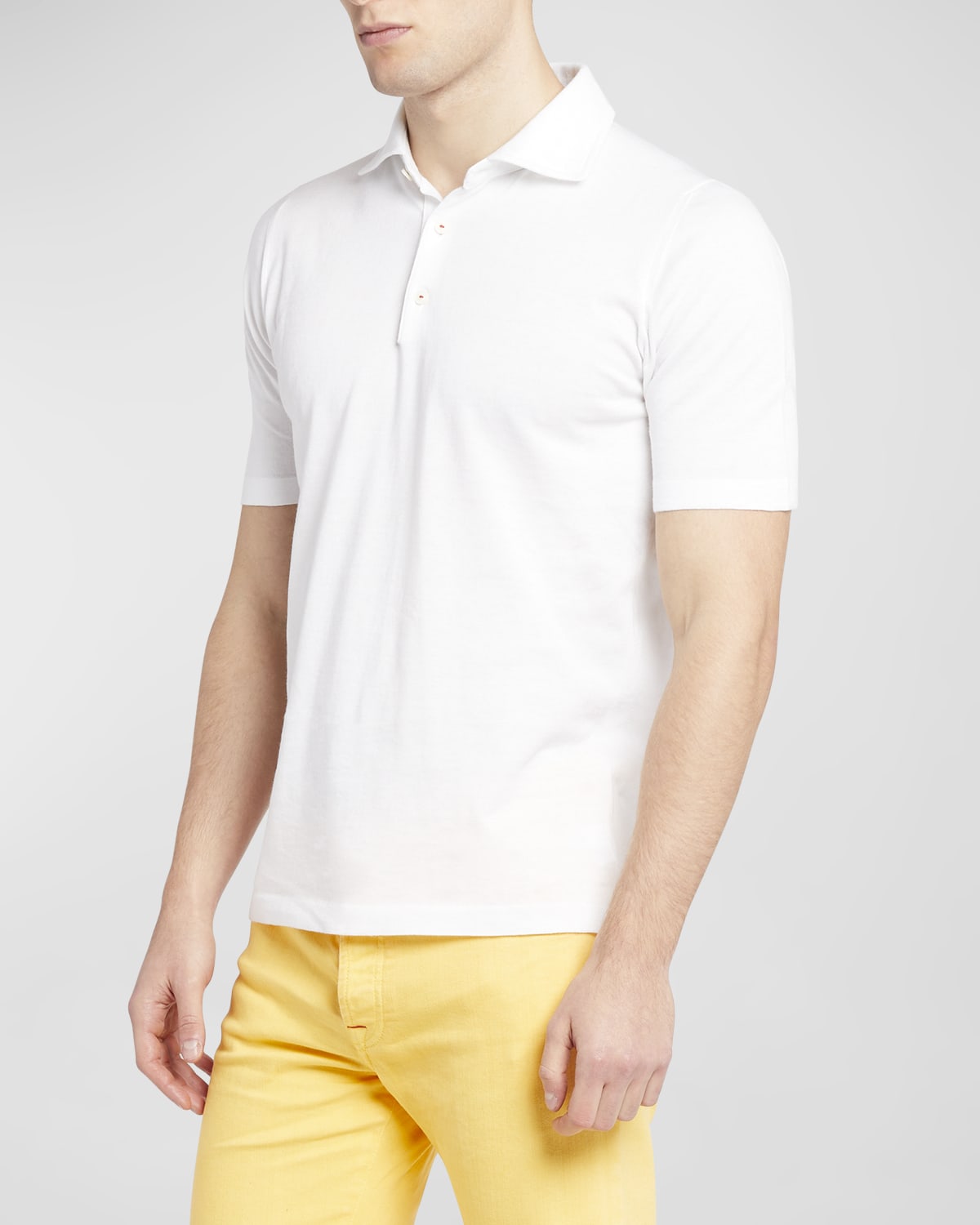 Kiton Men's Cobalt Blue Knit Polo Shirt | Neiman Marcus