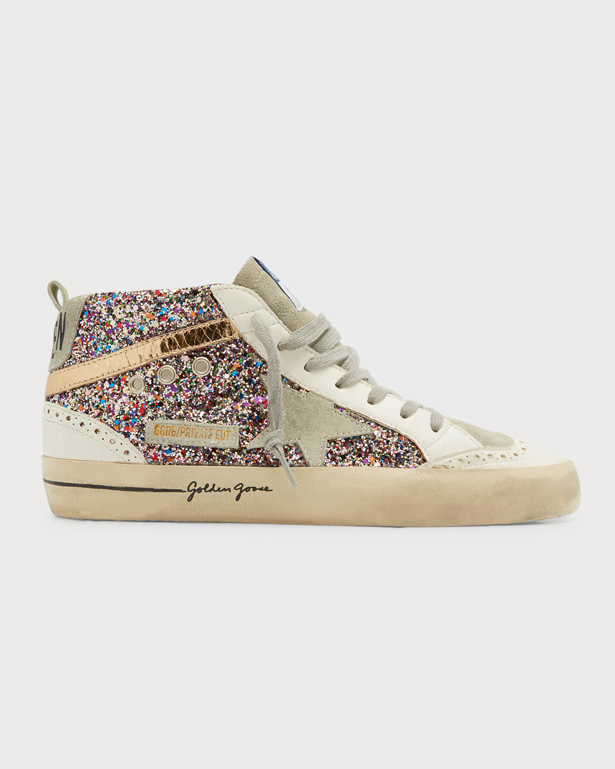 Golden Goose Mid Star Pearly Stud WingTip Sneakers Neiman Marcus