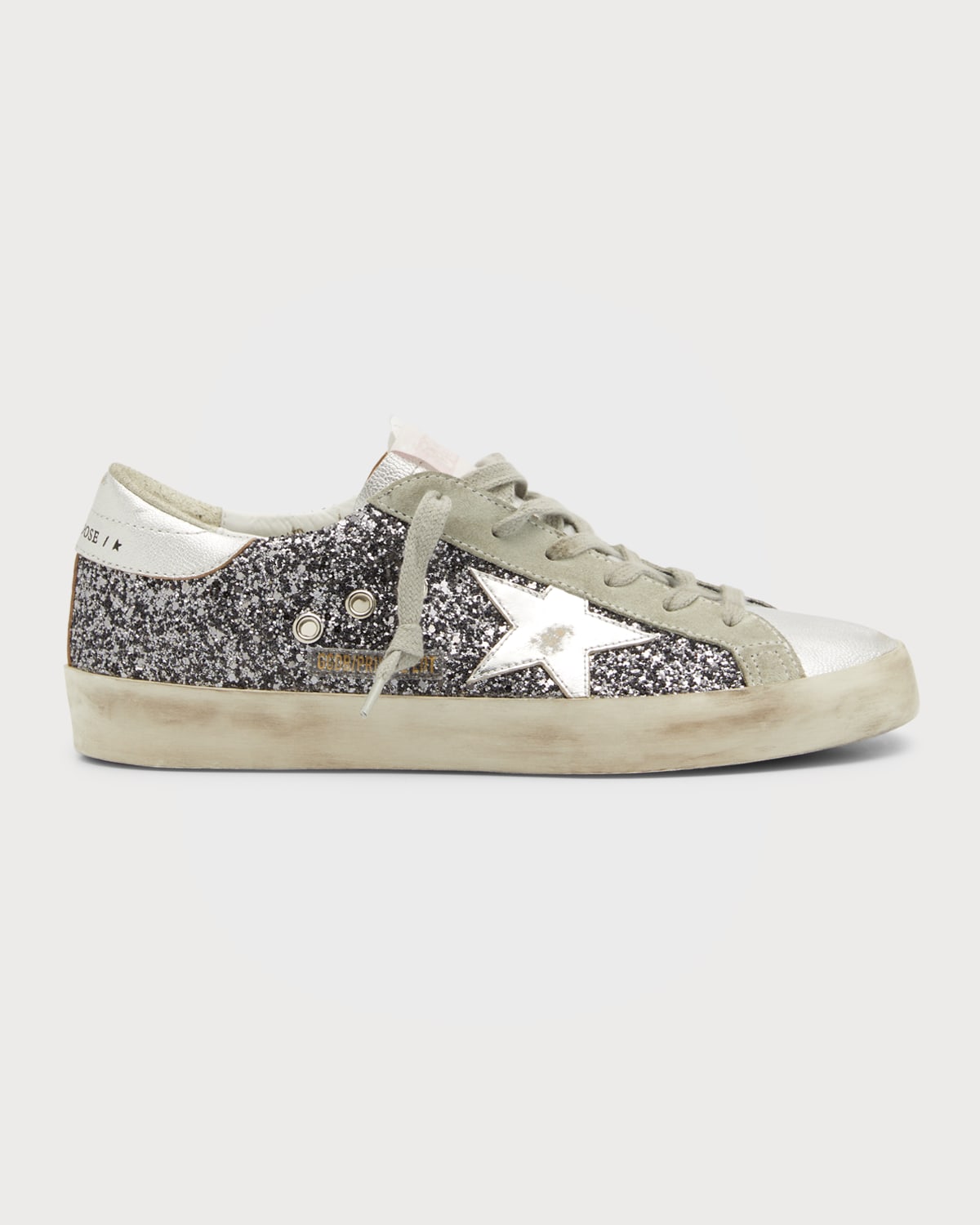 Golden Goose Superstar Bicolor Glitter Low-Top Sneakers | Neiman Marcus