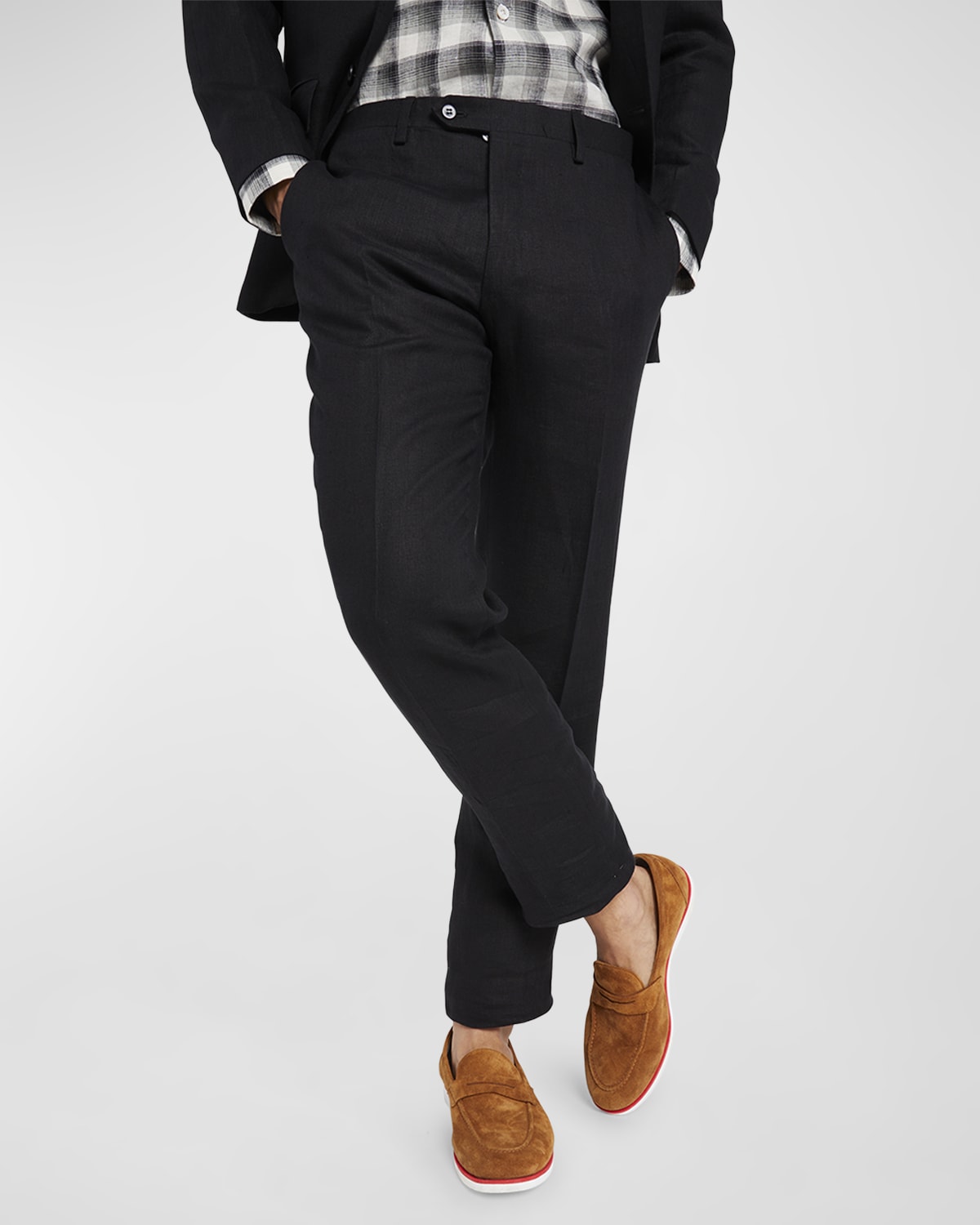 Isaia Men's Heathered Dress Pants | Neiman Marcus