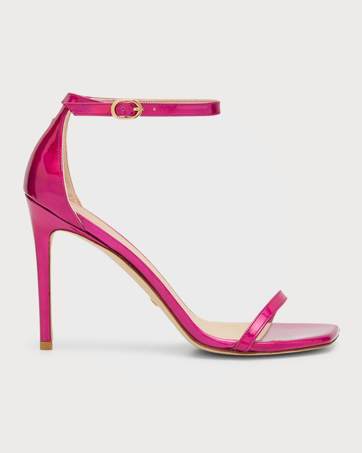 Stuart Weitzman Nudistcurve Embellished Ankle-Strap Sandals | Neiman Marcus