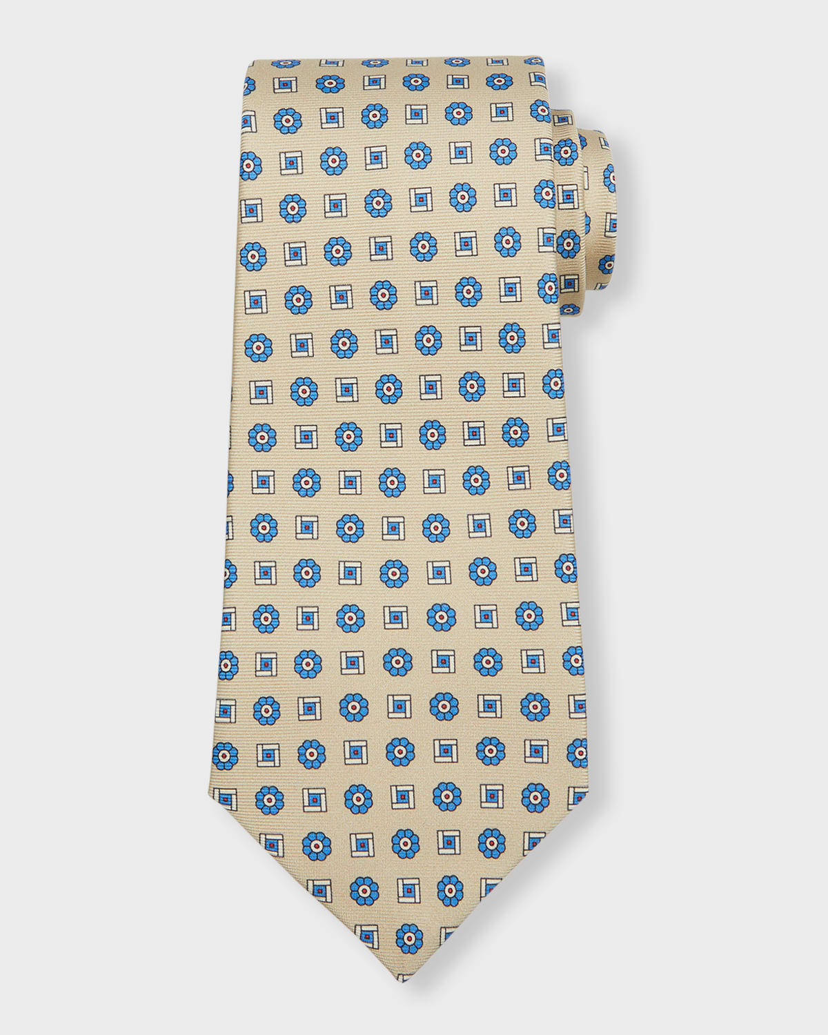 Kiton Men's Medallion-Print Silk Tie | Neiman Marcus