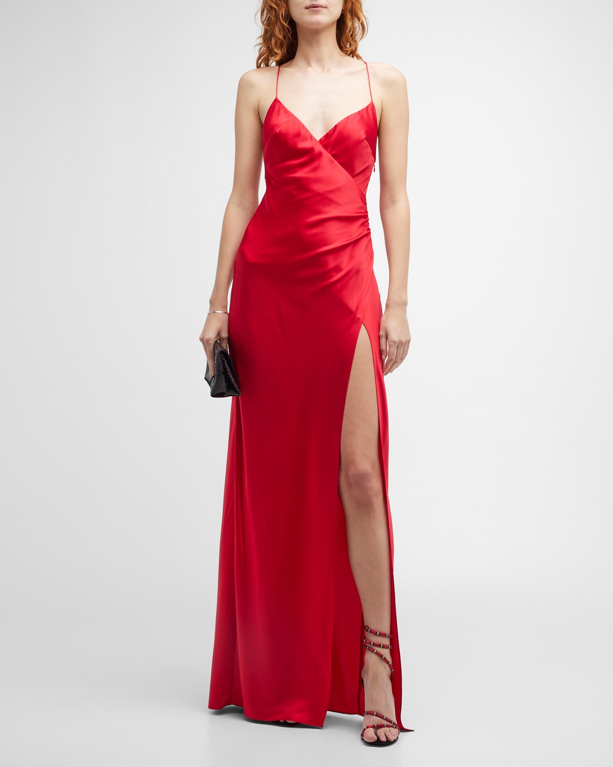 SER.O.YA Emma Silk Wrap Slip Dress Neiman Marcus