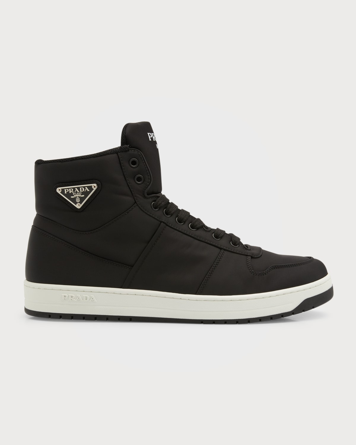 Prada Men's Downtown Leather Low-Top Sneakers | Neiman Marcus