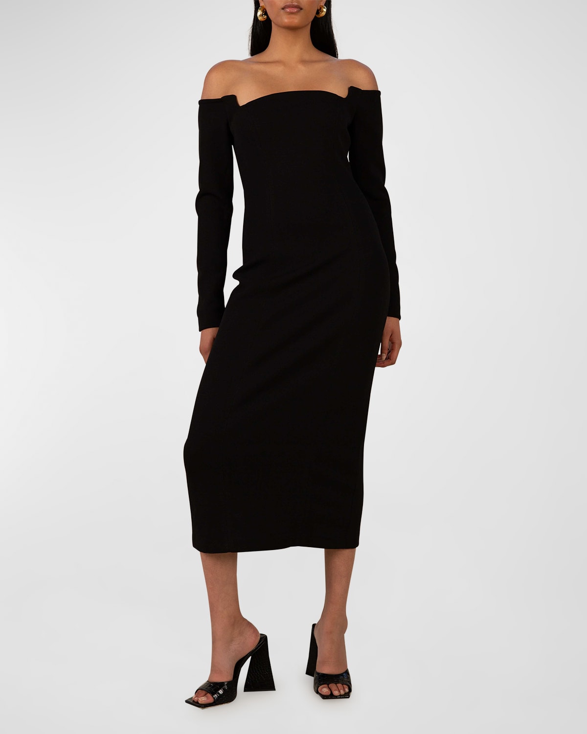 Alex Perry Alden Scoop Cup Midi Dress | Neiman Marcus