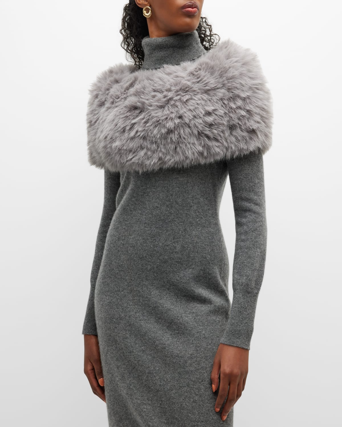 Adrienne Landau Knit Coat With Faux Fur Trim Neiman Marcus