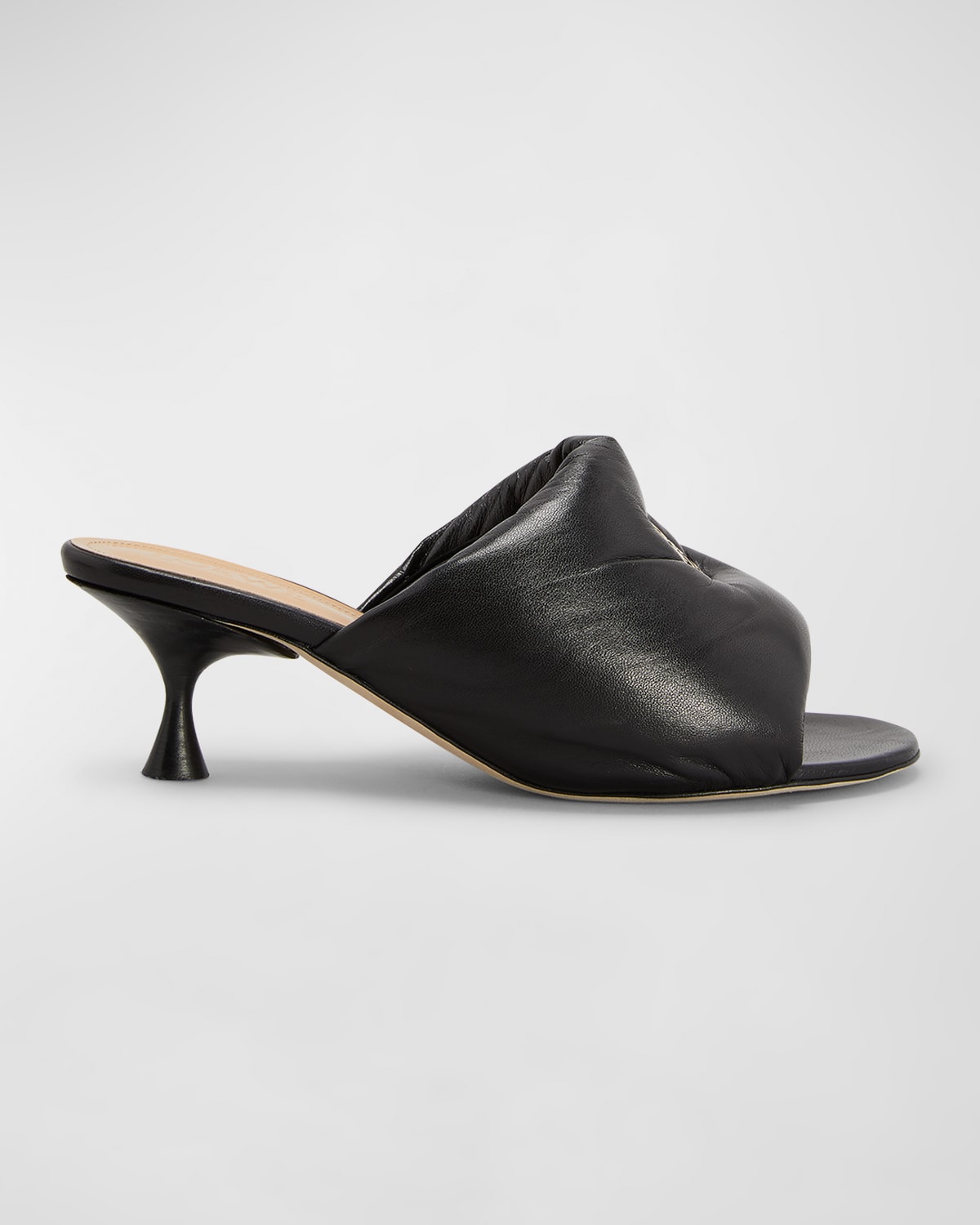 STUDIO AMELIA Twisted Lambskin Kitten-Heel Mules | Neiman Marcus