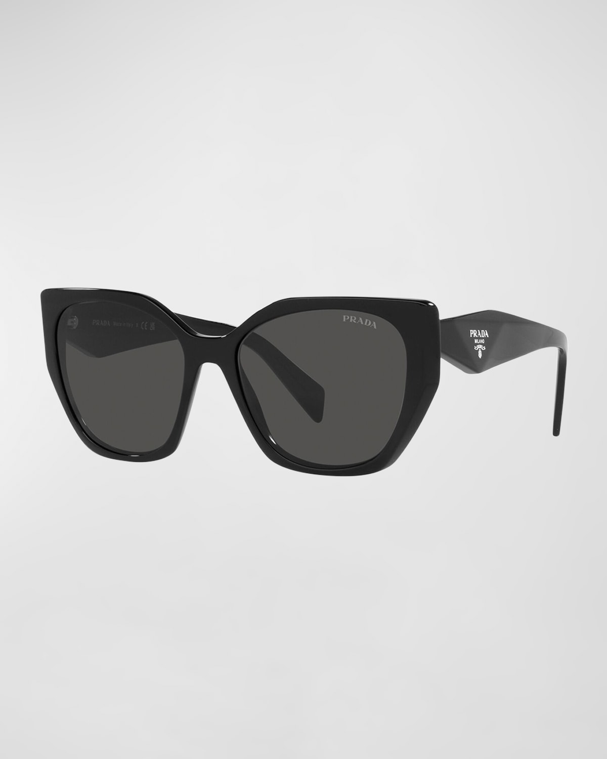 Prada Geometric Logo Acetate & Plastic Rectangle Sunglasses | Neiman Marcus