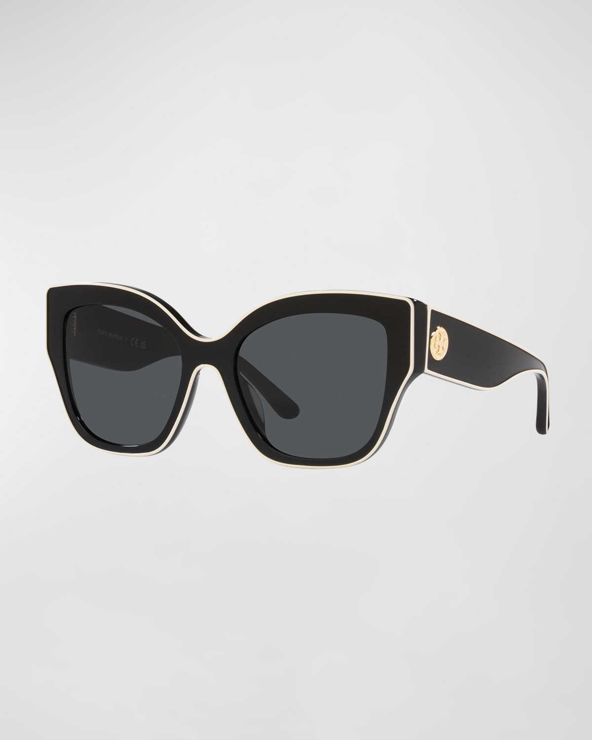 Tory Burch T-Monogram Square Acetate Sunglasses | Neiman Marcus