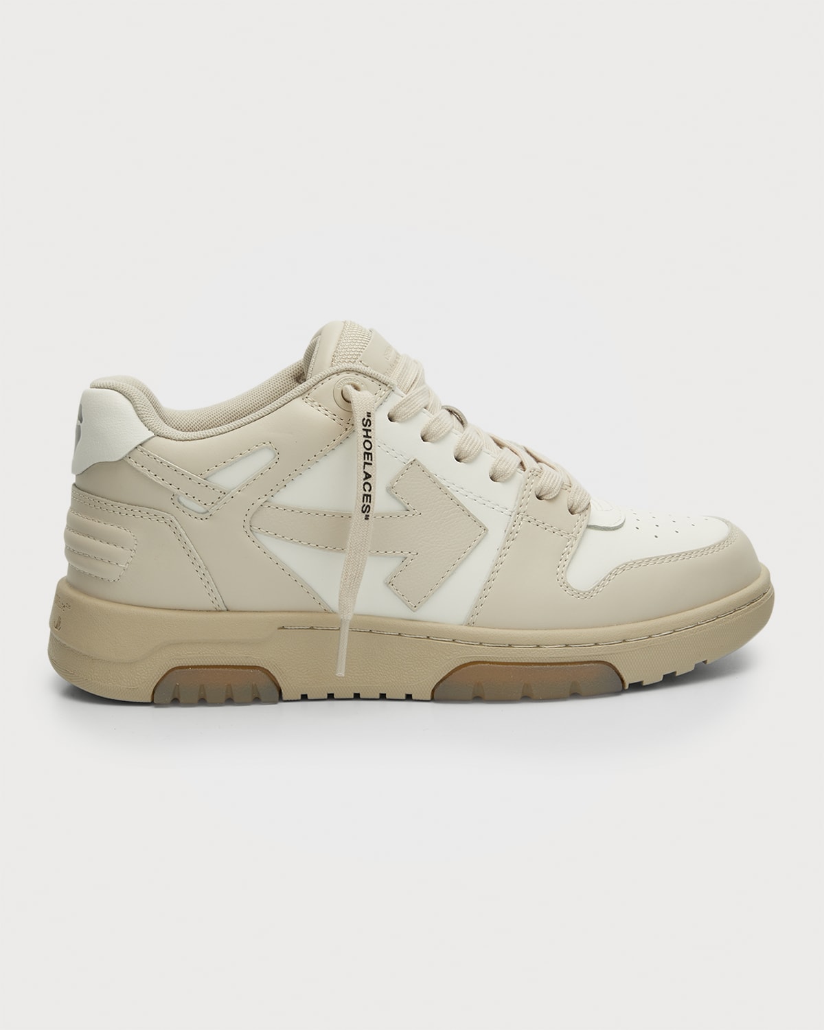 Off-White Out Of Office Script Leather Sneakers | Neiman Marcus