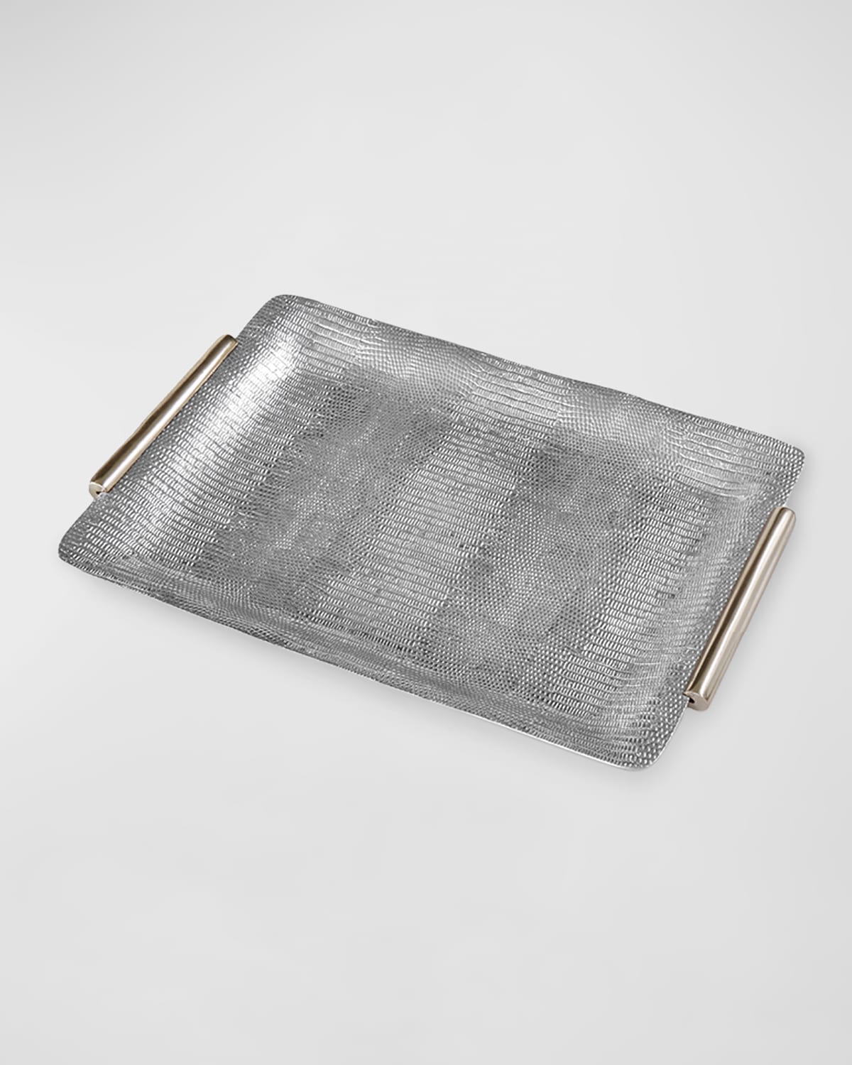 Beatriz ball garden bamboo medium rectangular tray with golden handles