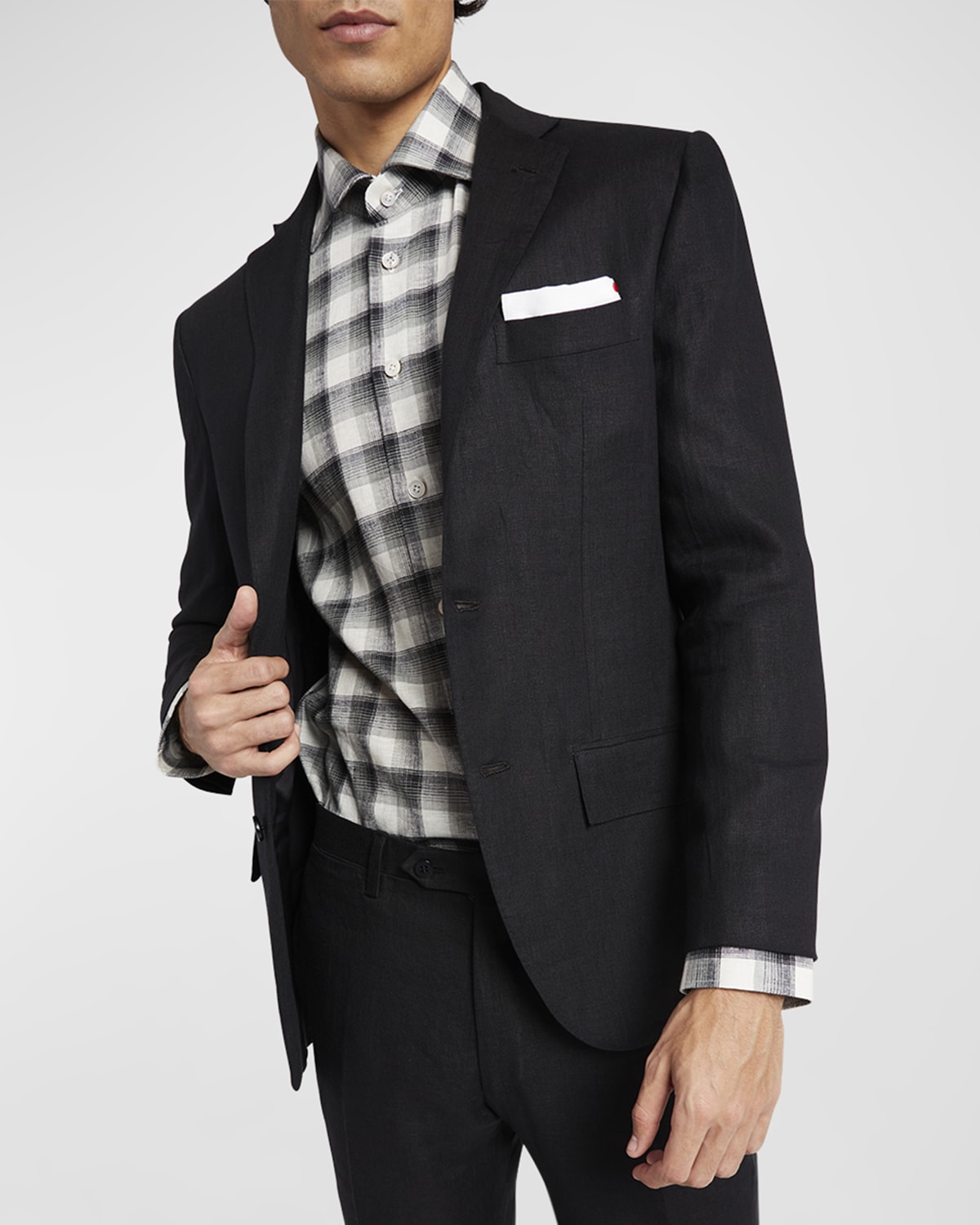 Isaia Men's Striped LinenBlend Blazer Neiman Marcus