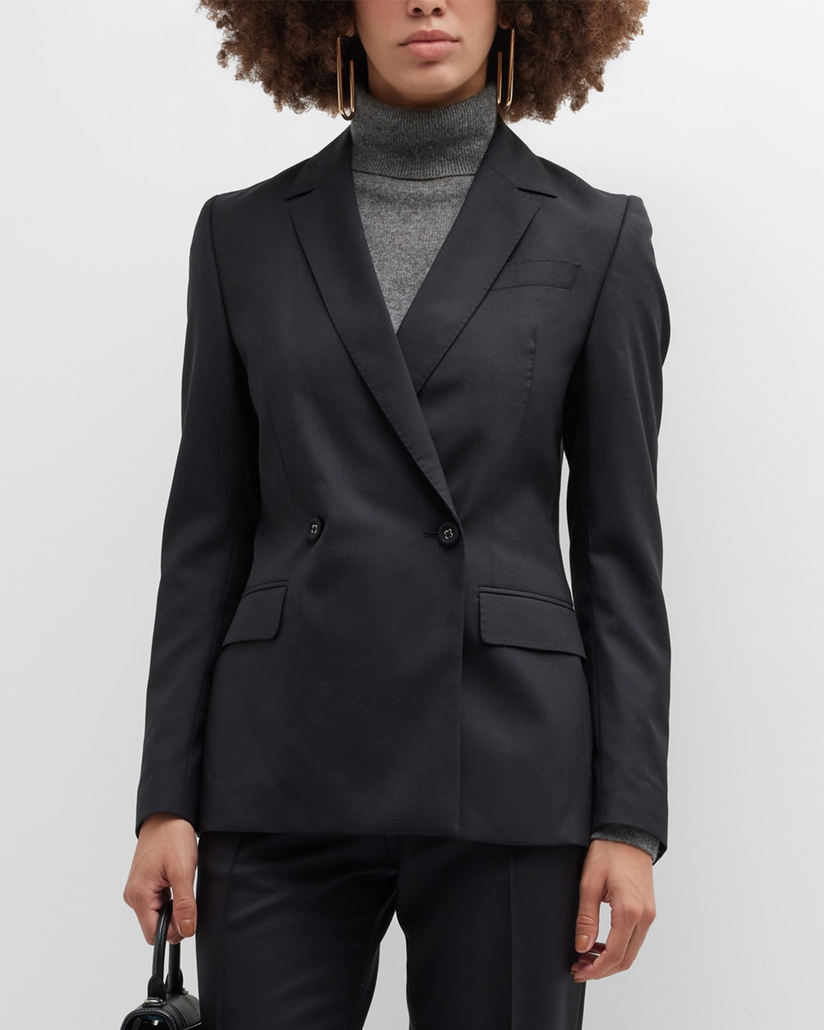 Theory Piazza Noelle Double-Breasted Tweed Jacket | Neiman Marcus