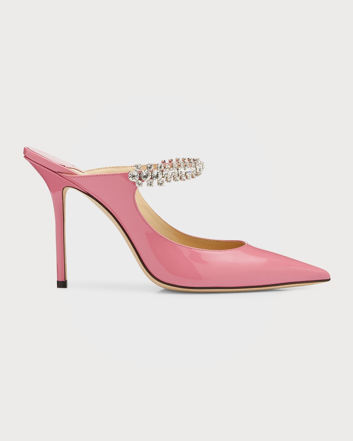 Jimmy Choo Bing Patent Crystal-Strap High-Heel Pumps | Neiman Marcus