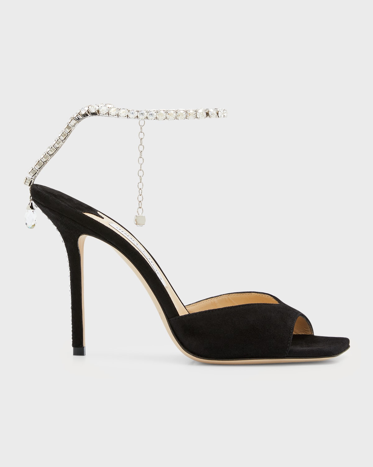 Jimmy Choo Saeda Clear Crystal Ankle Strap Sandals Neiman Marcus