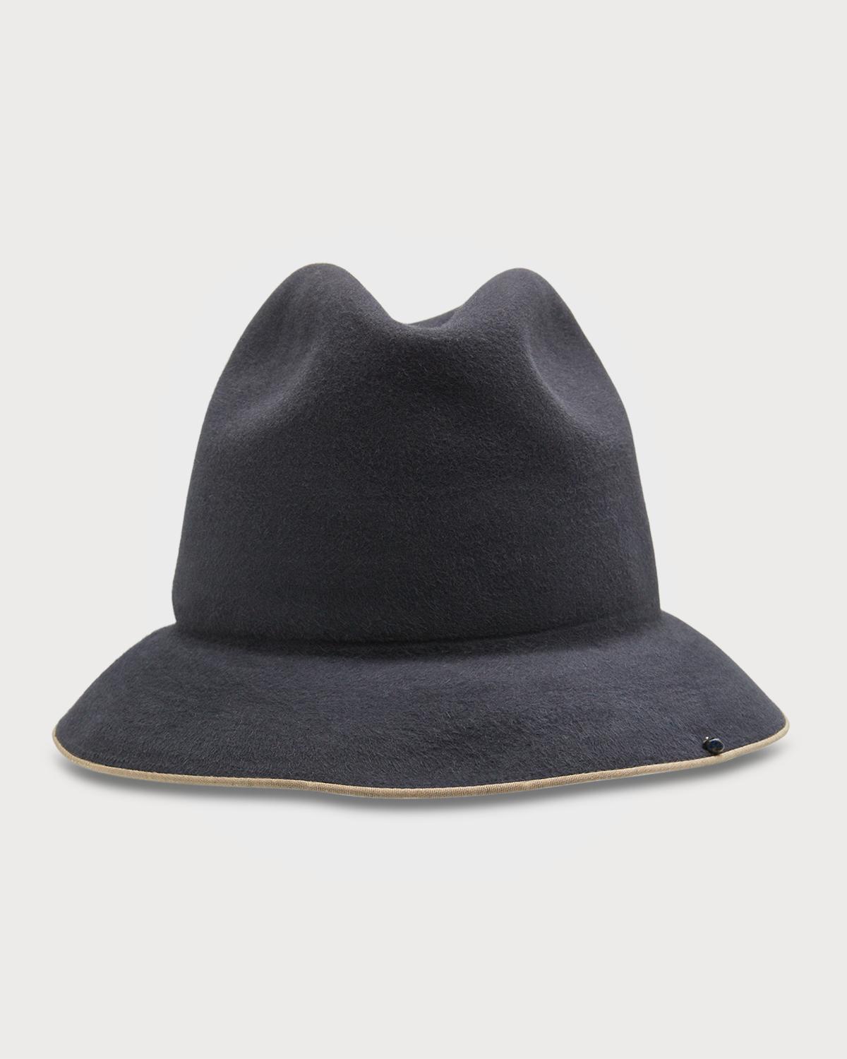 Chapeau Fedora Feutre De Laine Gris Soeur (collab Totokaelo/La Garconne), Occasion - Style Trilby