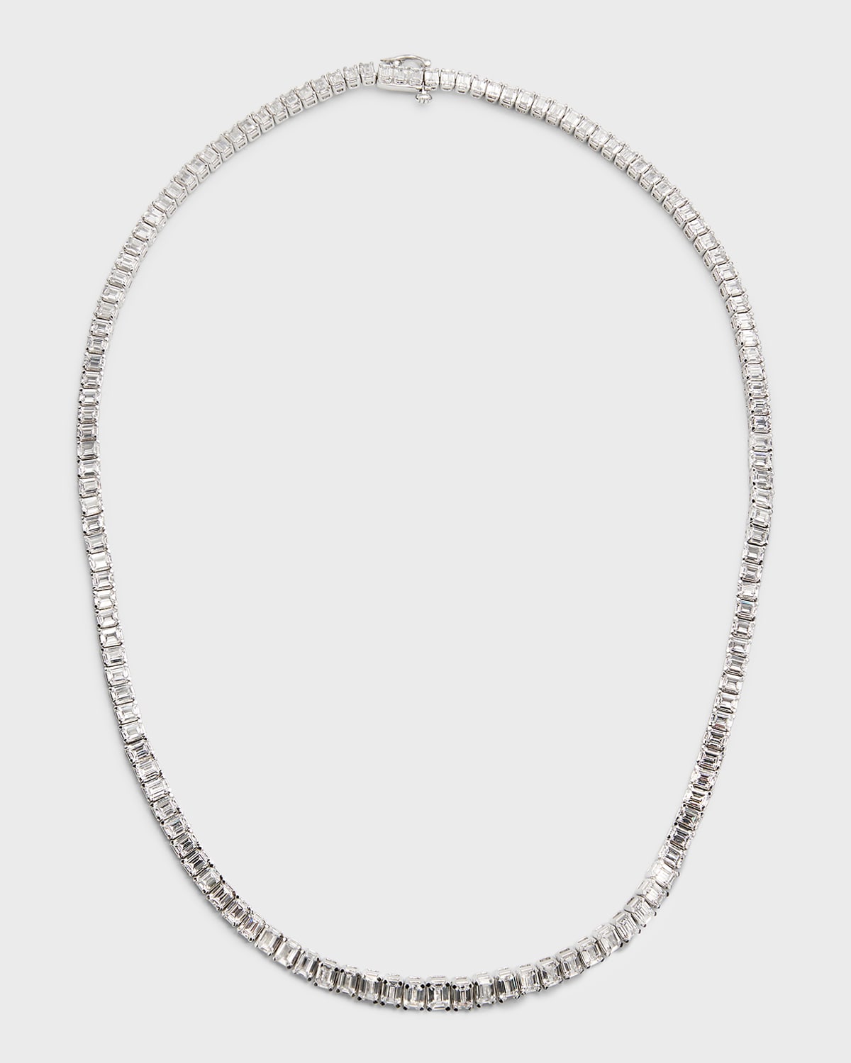 Neiman Marcus Diamonds 18K White Gold Round Diamond Line Necklace, 18"L ...