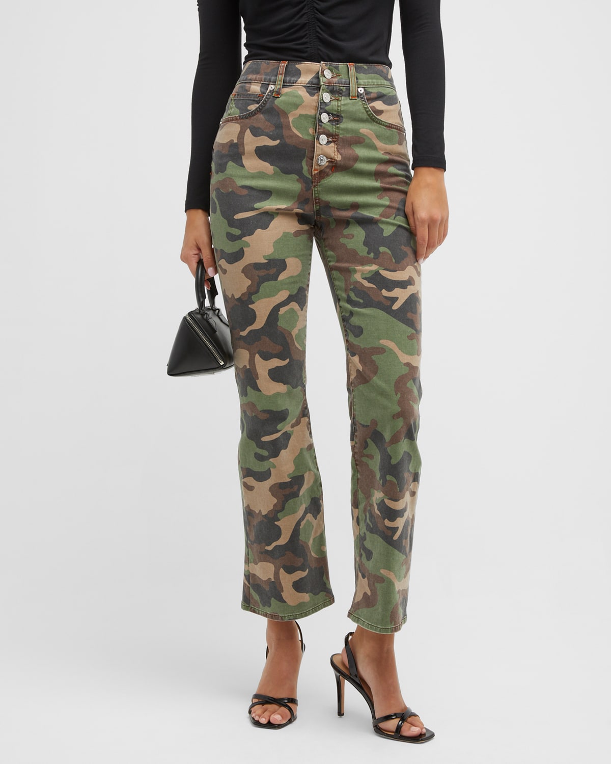 Veronica Beard Jeans Carly KickFlare Patch Pocket Ankle Jeans Neiman