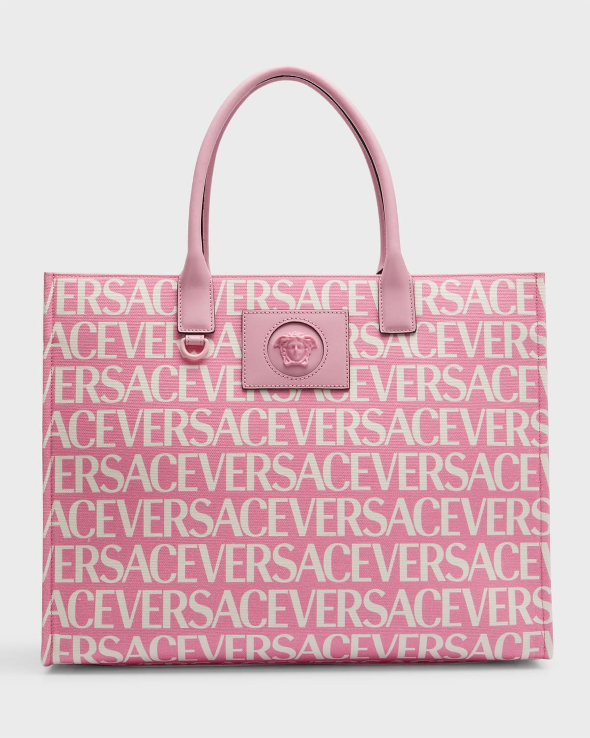 Versace La Medusa Logo Canvas Tote Bag | Neiman Marcus