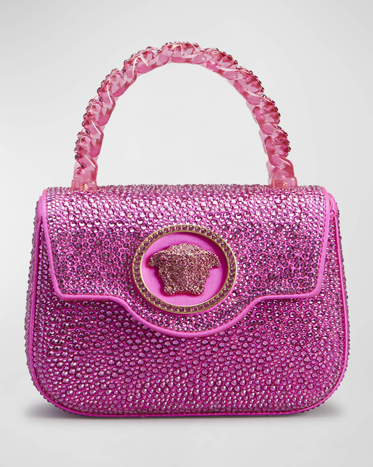 Versace La Medusa Mini Metallic Top-Handle Bag | Neiman Marcus