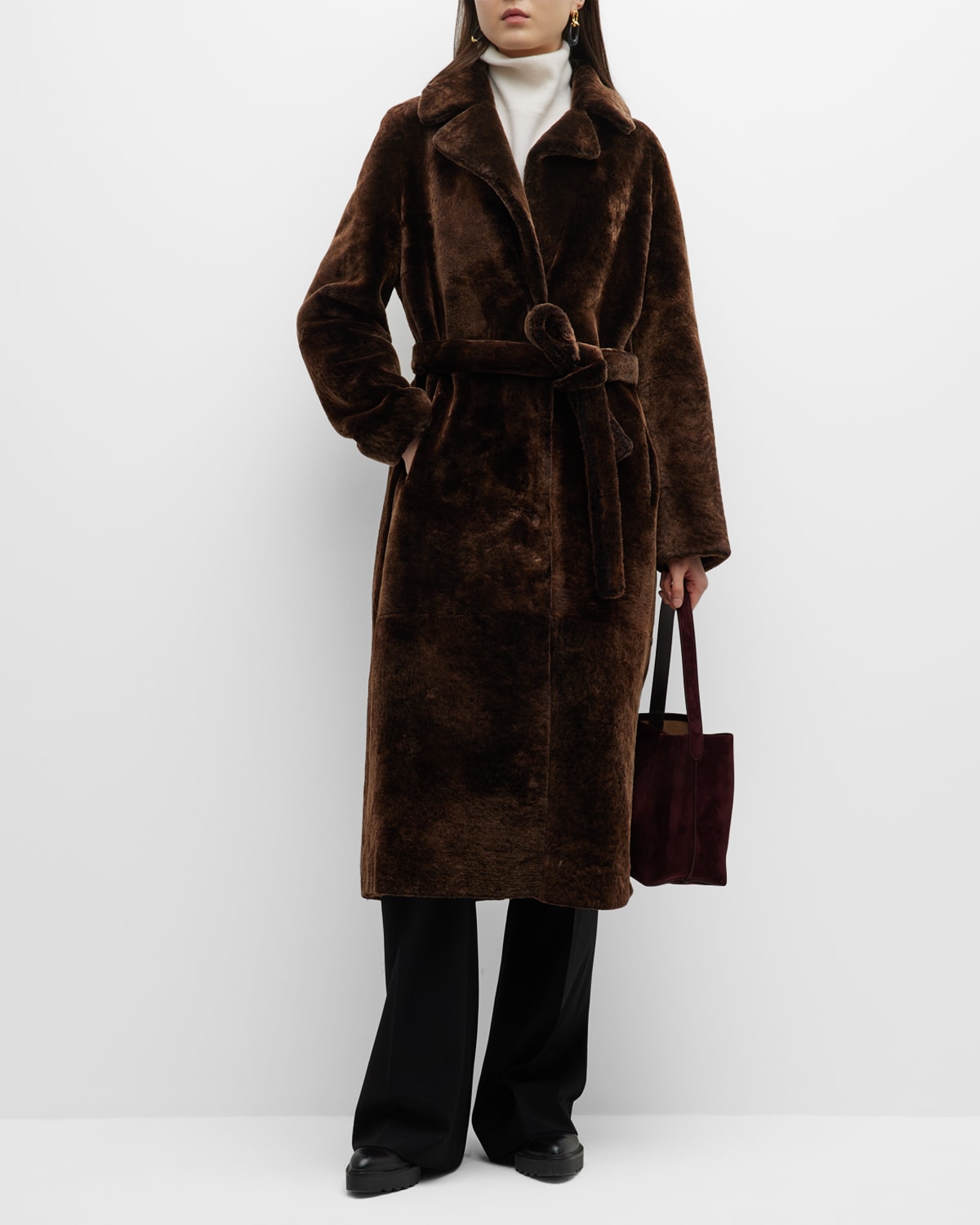 Mackage Mai Wool Belted Wrap Coat | Neiman Marcus