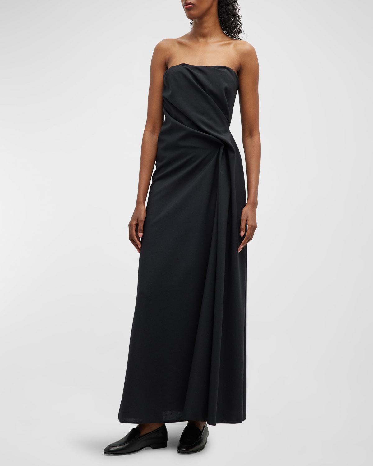 Sharona Strapless Gathered Midi Dress White main image 1