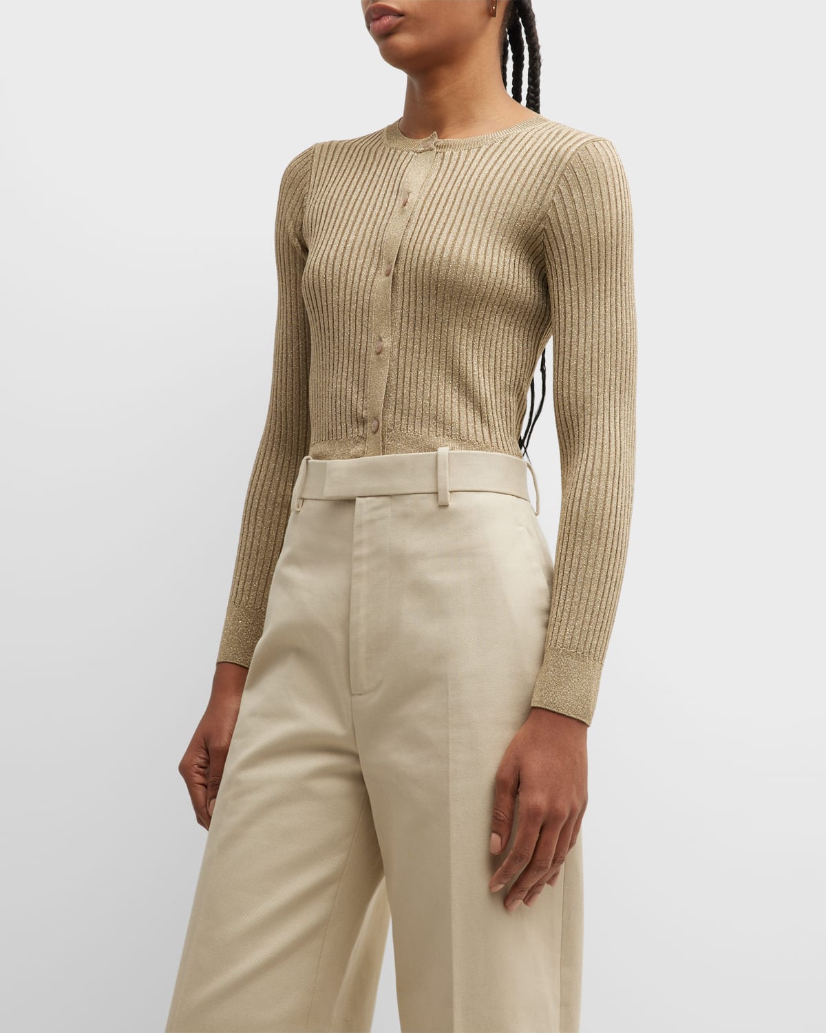 rib knit cropped cardigan