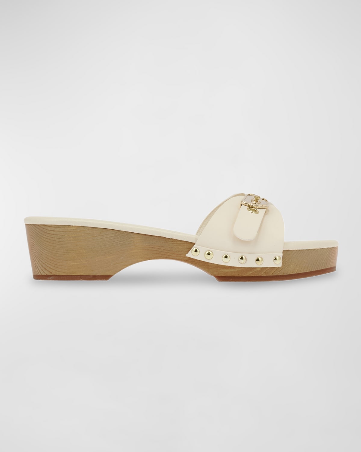 Tory Burch Ines Leather Logo Clog Sandals | Neiman Marcus