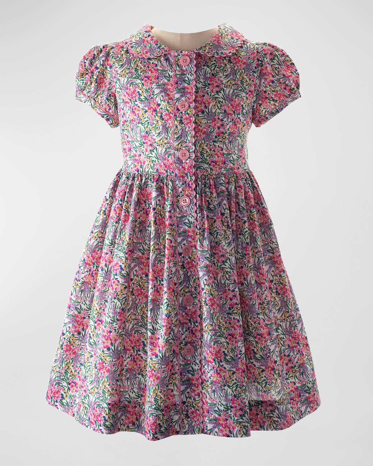 Rachel Riley Girl's Collared FloralPrint Dress, Size 3T10 Neiman Marcus