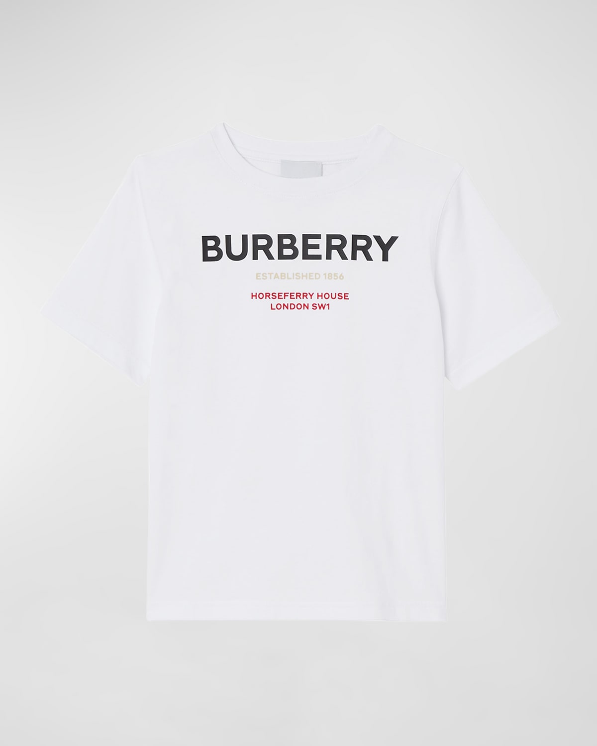 Burberry Kid's Cedar Tri-Tone Logo-Print T-Shirt, Size 6M-2 | Neiman Marcus