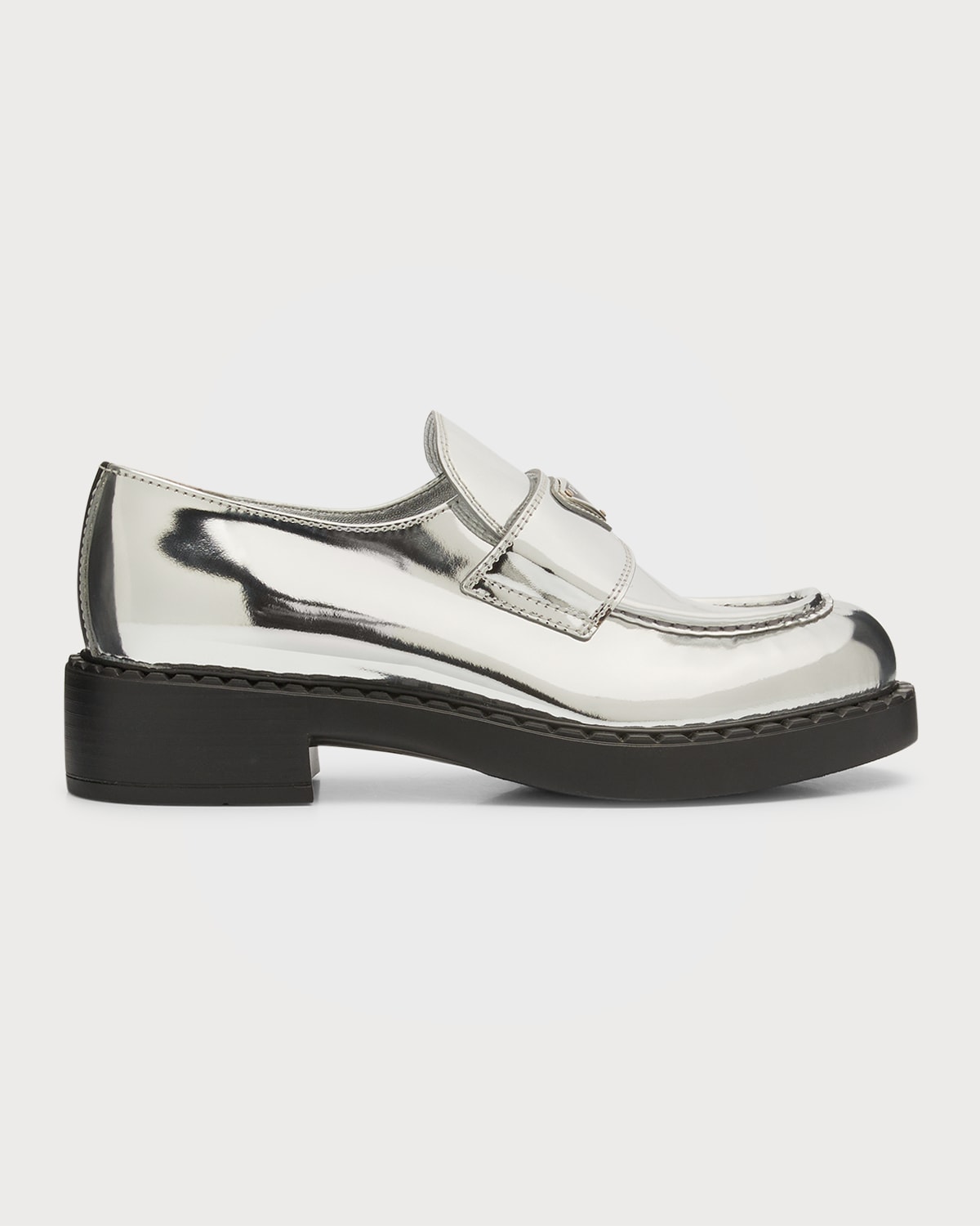 Prada Chocolate Flow Heeled Loafers Neiman Marcus