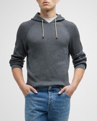 Brunello Cucinelli Men English Rib Cashmere Knit Beanie