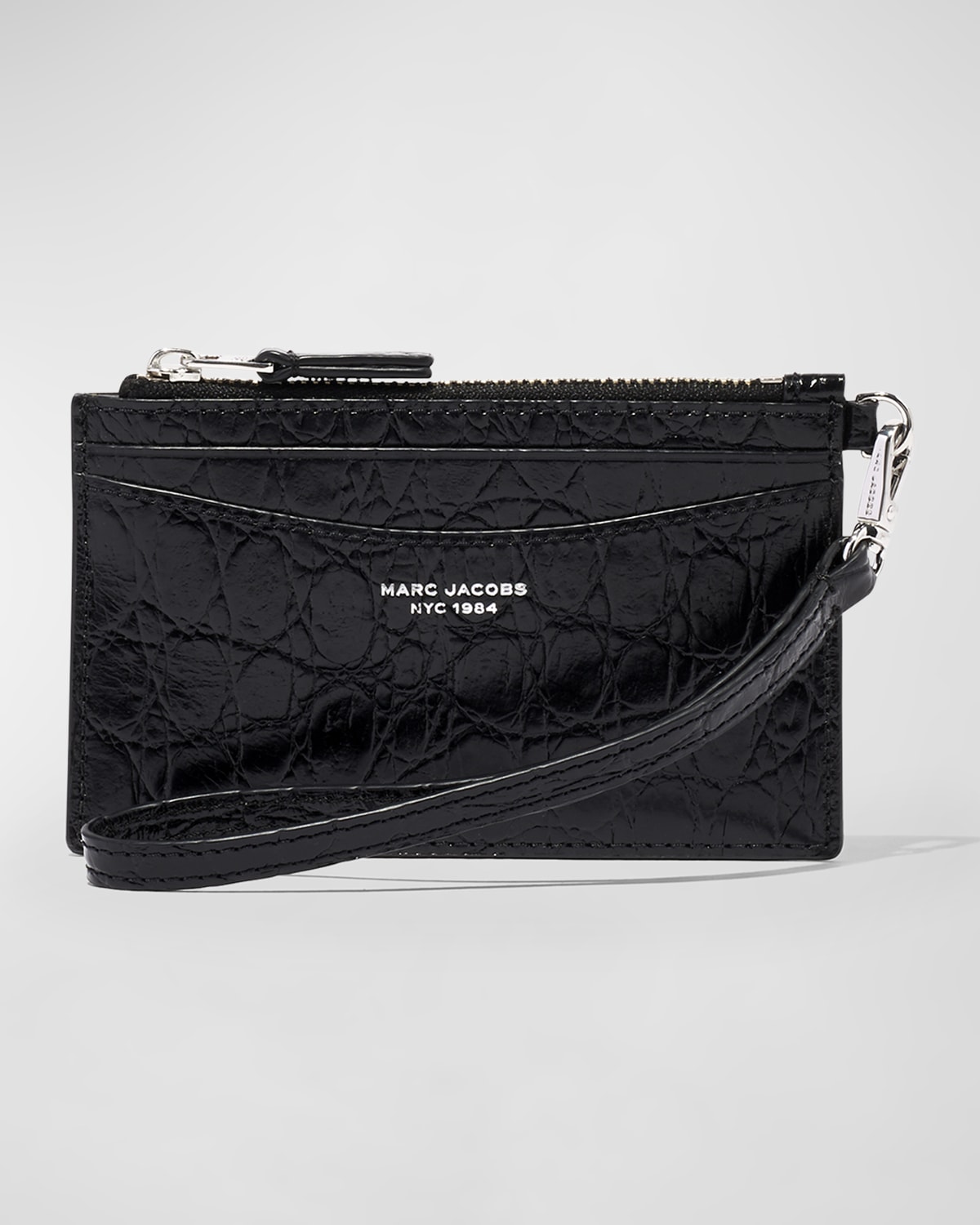 Marc Jacobs The Slim 84 Croc-Embossed Zip Around Wallet | Neiman Marcus