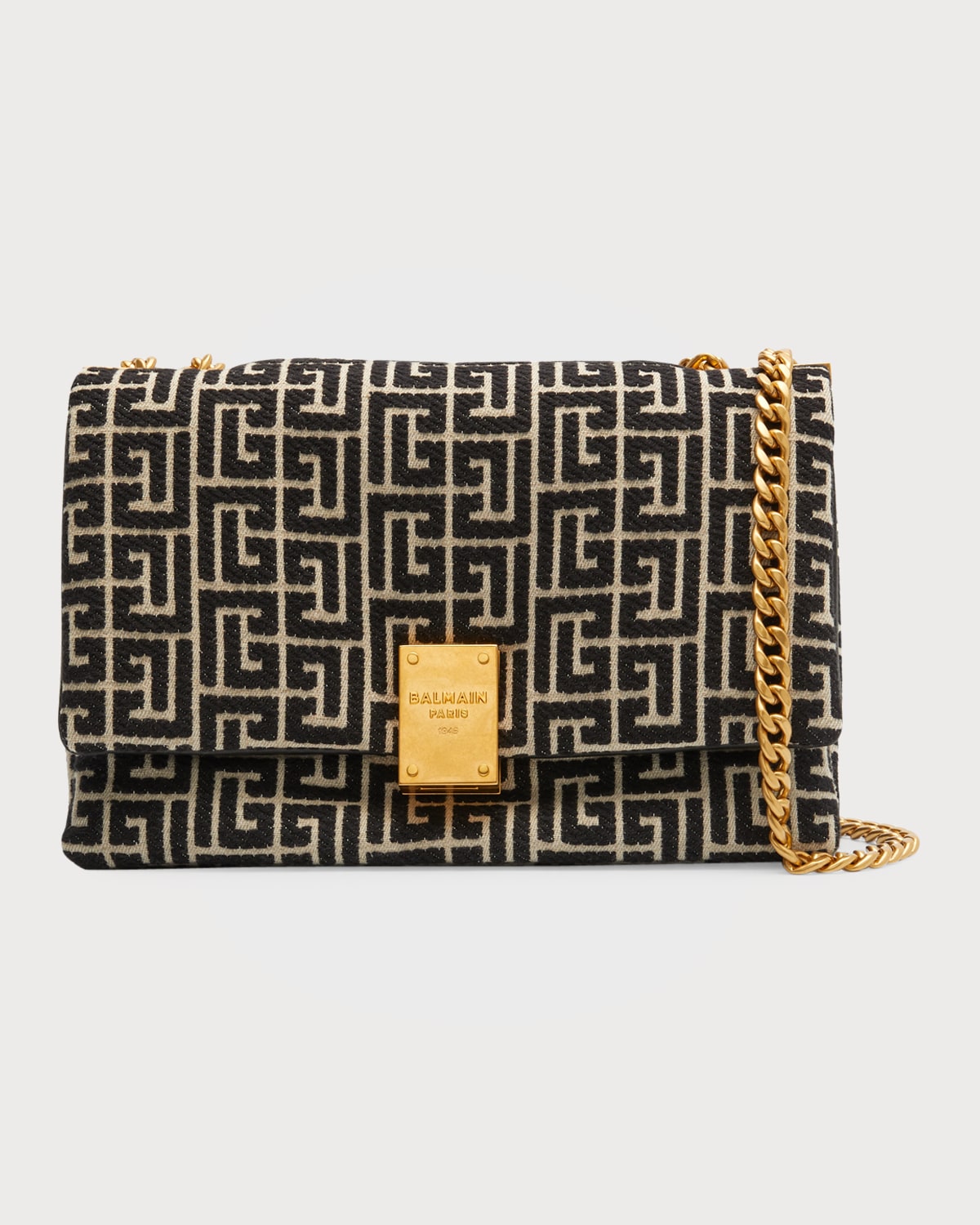 Balmain 1945 Medium Monogram Lambskin Shoulder Bag | Neiman Marcus