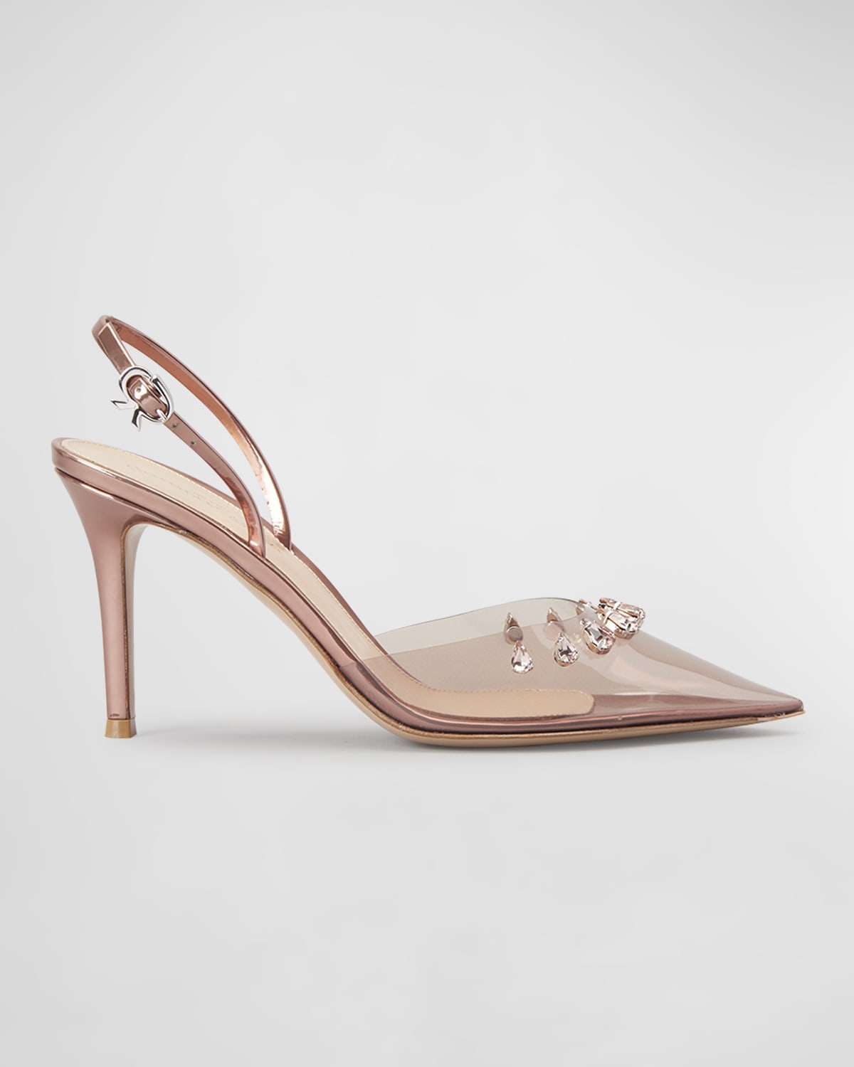 Gianvito Rossi Leather Point-Toe Slingback Pumps | Neiman Marcus
